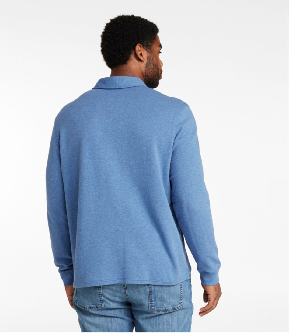 L.L.Bean | Men's Washed Cotton Double-Knit Polo, Long-Sleeve