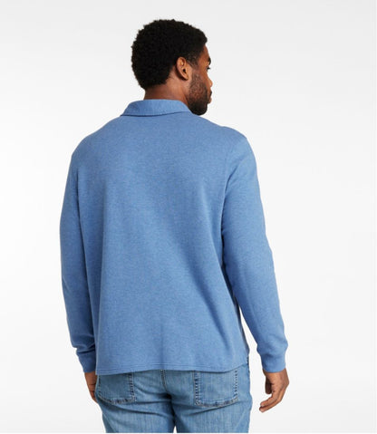 L.L.Bean | Men's Washed Cotton Double-Knit Polo, Long-Sleeve