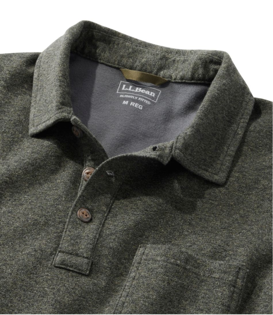 L.L.Bean | Men's Washed Cotton Double-Knit Polo, Long-Sleeve
