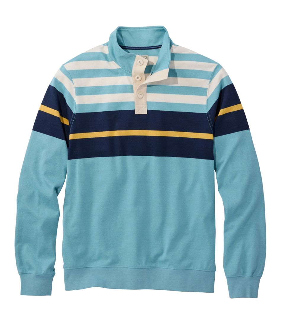 L.L.Bean | Men's Bean's Vintage Soft Rugby, Mockneck, Chest Stripe