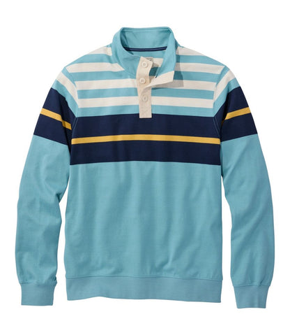 L.L.Bean | Men's Bean's Vintage Soft Rugby, Mockneck, Chest Stripe