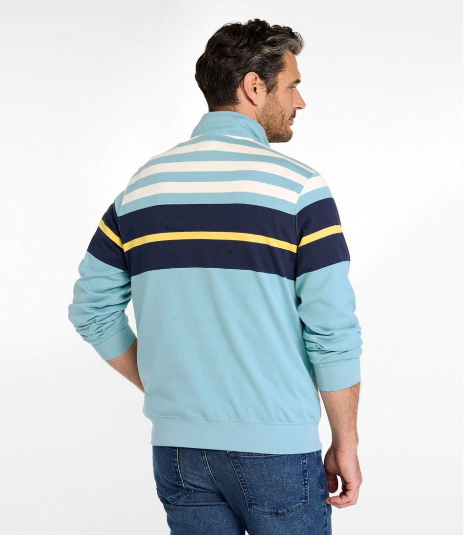 L.L.Bean | Men's Bean's Vintage Soft Rugby, Mockneck, Chest Stripe