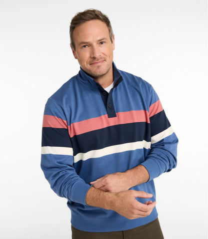 L.L.Bean | Men's Bean's Vintage Soft Rugby, Mockneck, Chest Stripe
