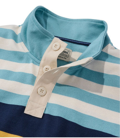 L.L.Bean | Men's Bean's Vintage Soft Rugby, Mockneck, Chest Stripe