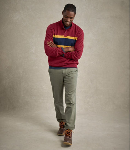 L.L.Bean | Men's Bean's Vintage Soft Rugby, Mockneck, Chest Stripe