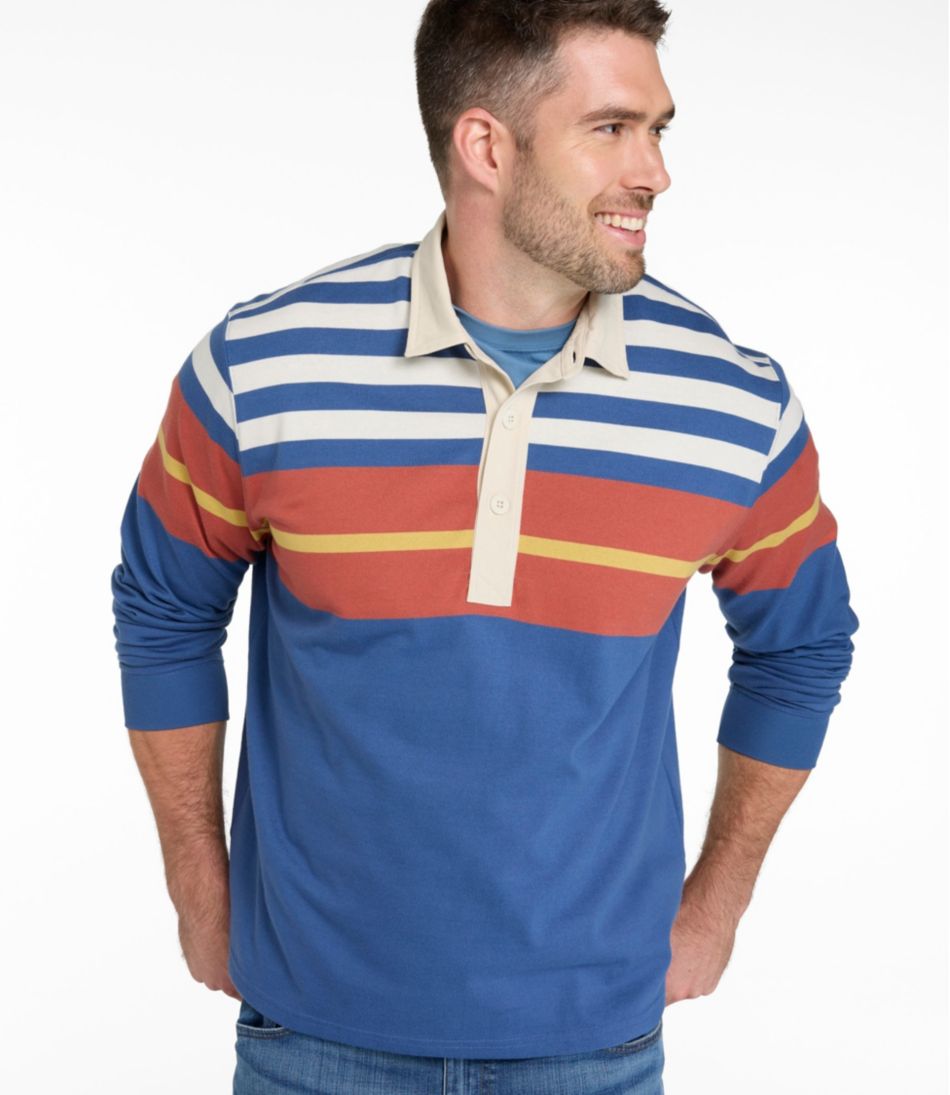 L.L.Bean | Men's Bean's Vintage Soft Rugby, Chest Stripe