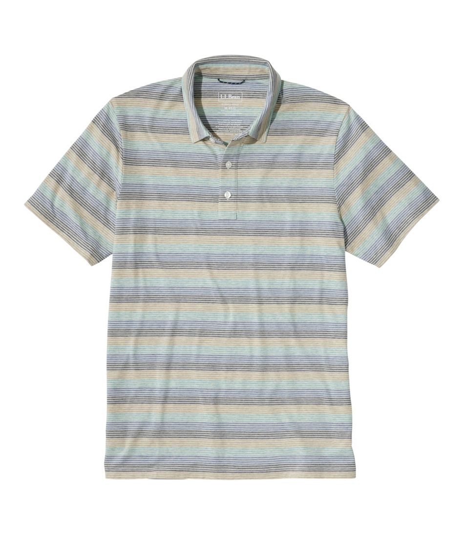 L.L.Bean | Men's Comfort Stretch Performance® Pima Polo, Short-Sleeve, Stripe