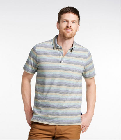 L.L.Bean | Men's Comfort Stretch Performance® Pima Polo, Short-Sleeve, Stripe