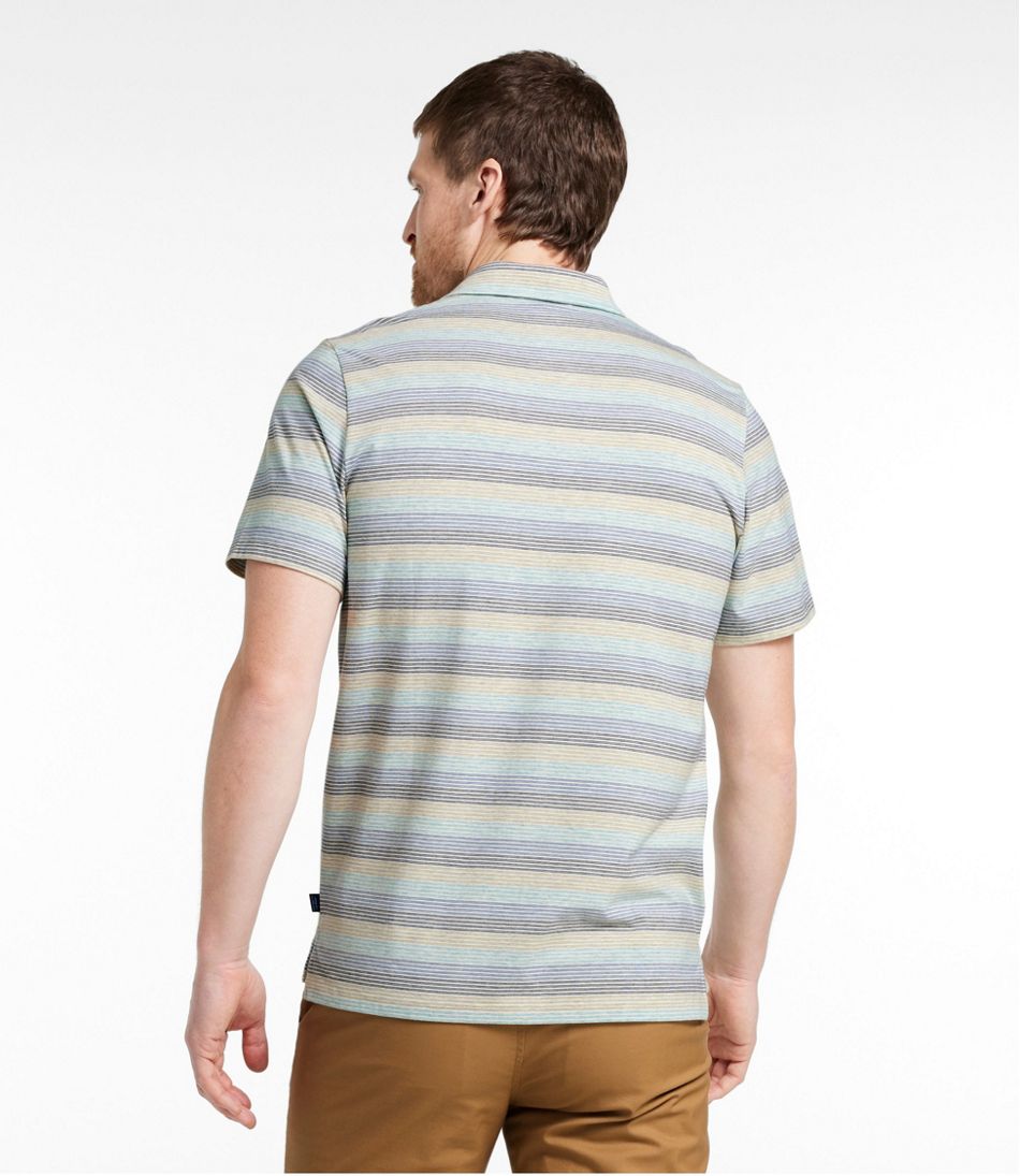 L.L.Bean | Men's Comfort Stretch Performance® Pima Polo, Short-Sleeve, Stripe