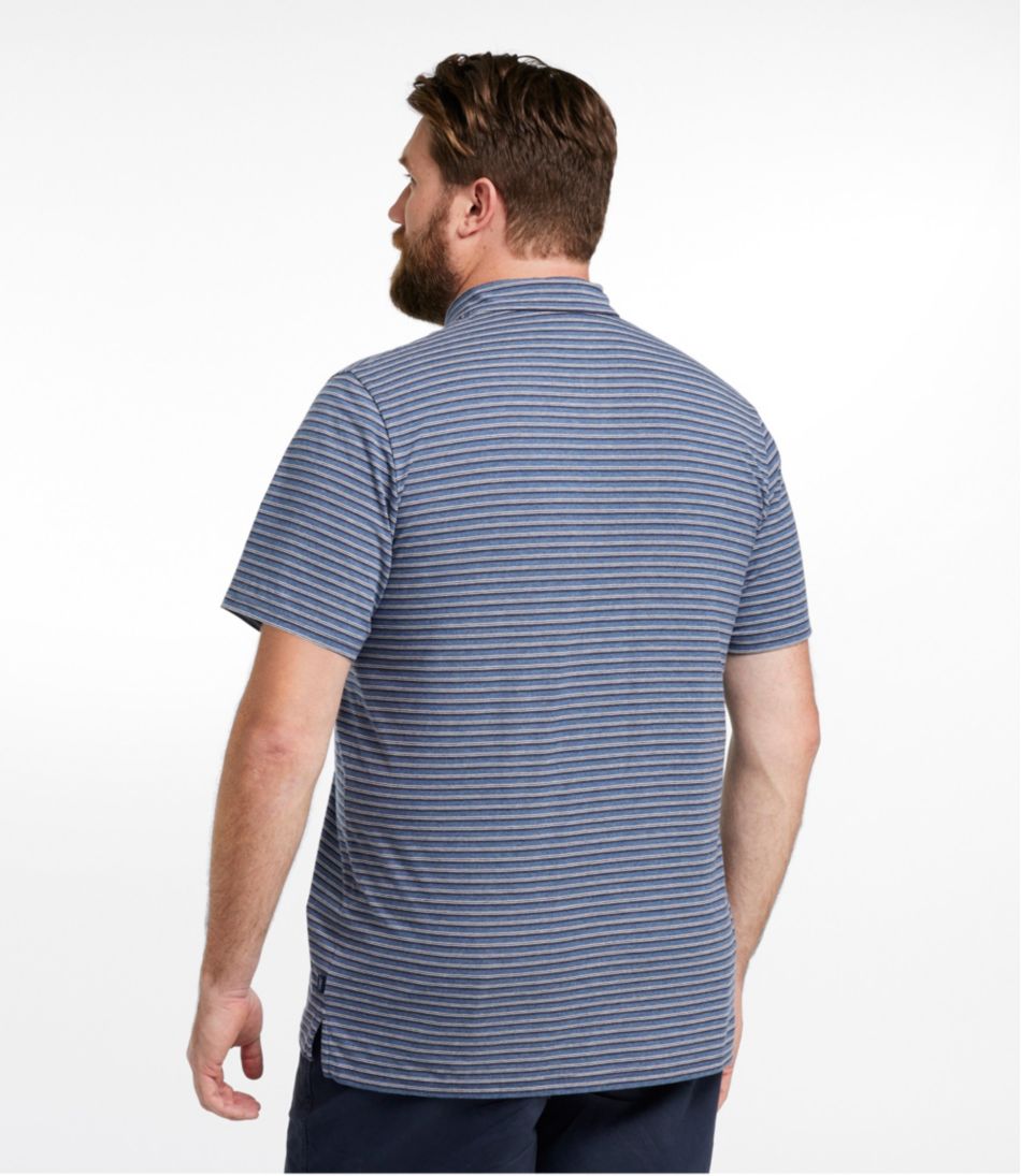 L.L.Bean | Men's Comfort Stretch Performance® Pima Polo, Short-Sleeve, Stripe