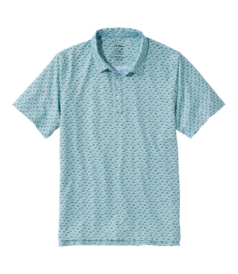 L.L.Bean | Men's Comfort Stretch Performance® Party Polo, Slightly Fitted, Short-Sleeve, Print