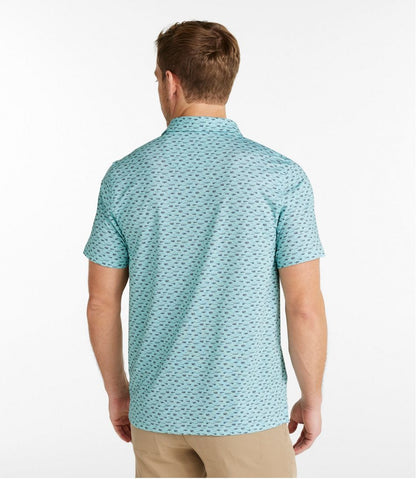 L.L.Bean | Men's Comfort Stretch Performance® Party Polo, Slightly Fitted, Short-Sleeve, Print