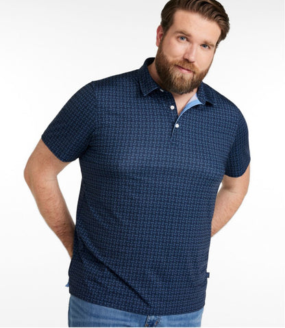 L.L.Bean | Men's Comfort Stretch Performance® Party Polo, Slightly Fitted, Short-Sleeve, Print