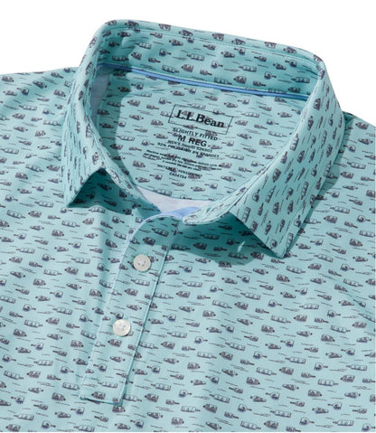 L.L.Bean | Men's Comfort Stretch Performance® Party Polo, Slightly Fitted, Short-Sleeve, Print