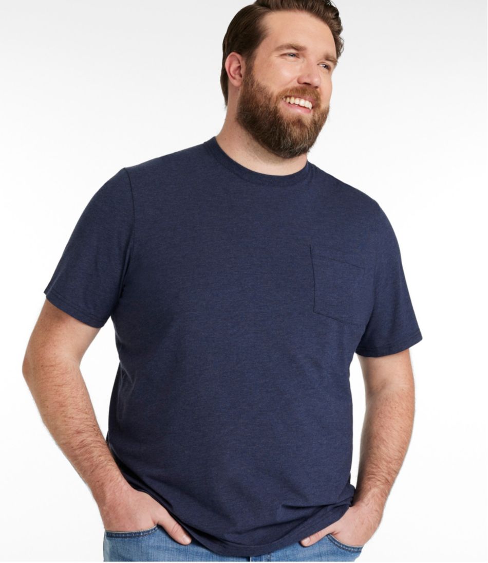 L.L.Bean | Men's Comfort Stretch Performance® Pima Pocket Tee, Short-Sleeve