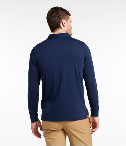 L.L.Bean | Men's Comfort Stretch Performance® Polo, Long-Sleeve, Slightly Fitted