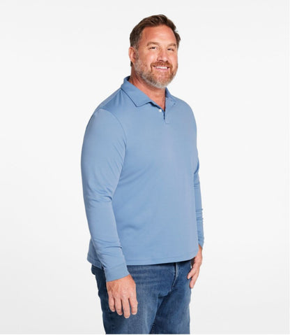 L.L.Bean | Men's Comfort Stretch Performance® Polo, Long-Sleeve, Slightly Fitted