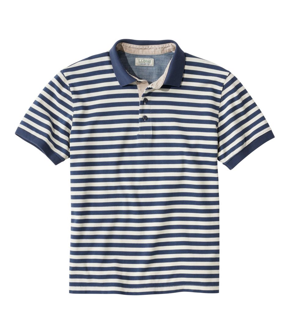 L.L.Bean | Men's Casco Bay Rugged Polo, Short-Sleeve, Stripe