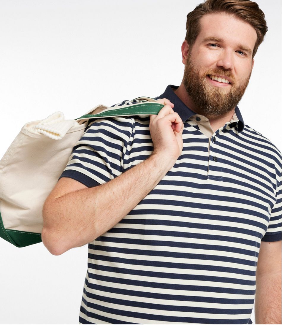 L.L.Bean | Men's Casco Bay Rugged Polo, Short-Sleeve, Stripe