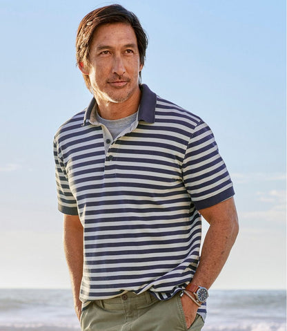 L.L.Bean | Men's Casco Bay Rugged Polo, Short-Sleeve, Stripe