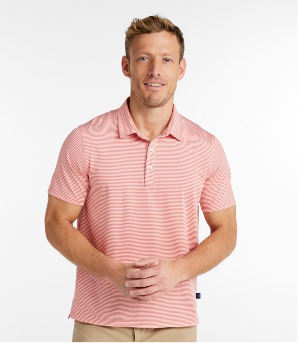L.L.Bean | Men's Comfort Stretch Performance® Party Polo, Slightly Fitted, Short-Sleeve, Stripe