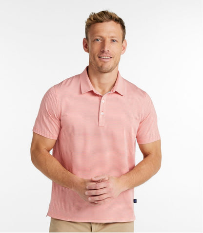 L.L.Bean | Men's Comfort Stretch Performance® Party Polo, Slightly Fitted, Short-Sleeve, Stripe