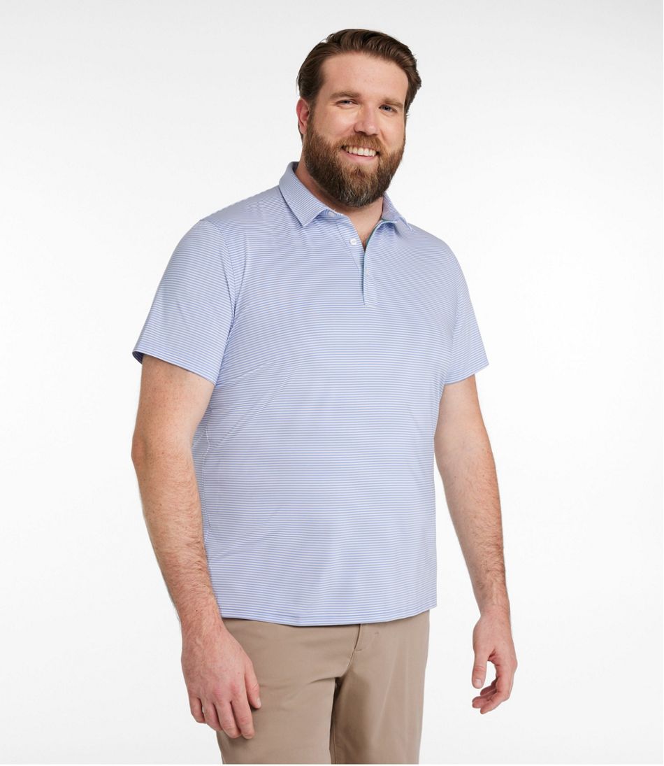 L.L.Bean | Men's Comfort Stretch Performance® Party Polo, Slightly Fitted, Short-Sleeve, Stripe