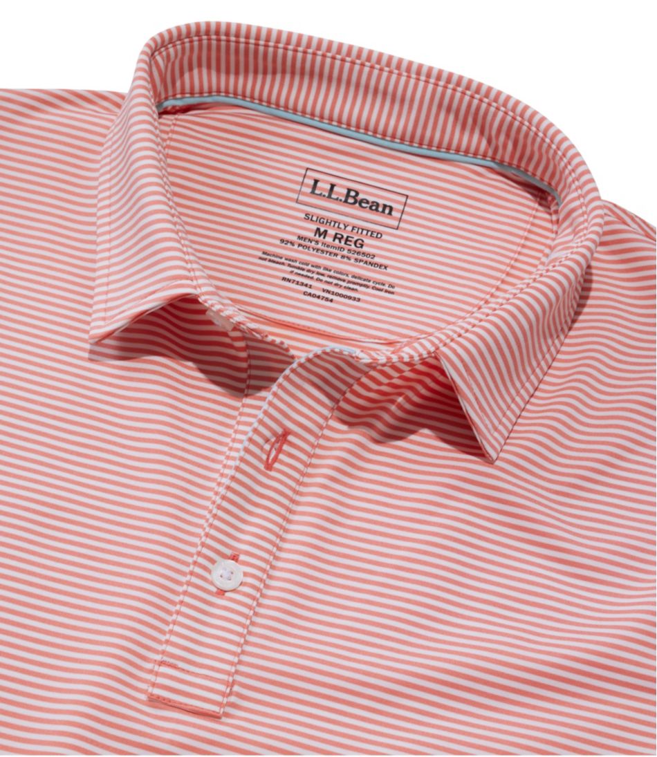L.L.Bean | Men's Comfort Stretch Performance® Party Polo, Slightly Fitted, Short-Sleeve, Stripe
