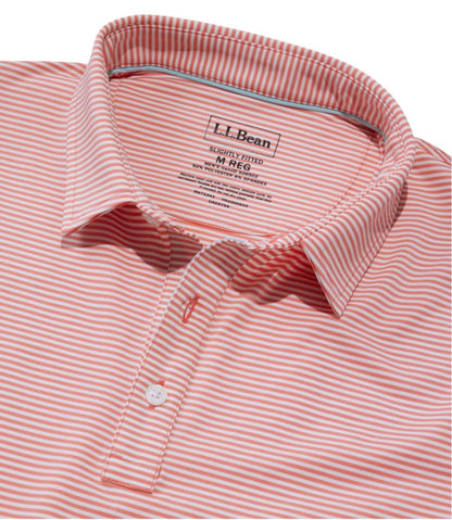 L.L.Bean | Men's Comfort Stretch Performance® Party Polo, Slightly Fitted, Short-Sleeve, Stripe