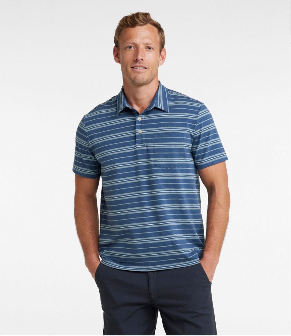 L.L.Bean | Men's Lakewashed Performance Polo, Short-Sleeve, Stripe