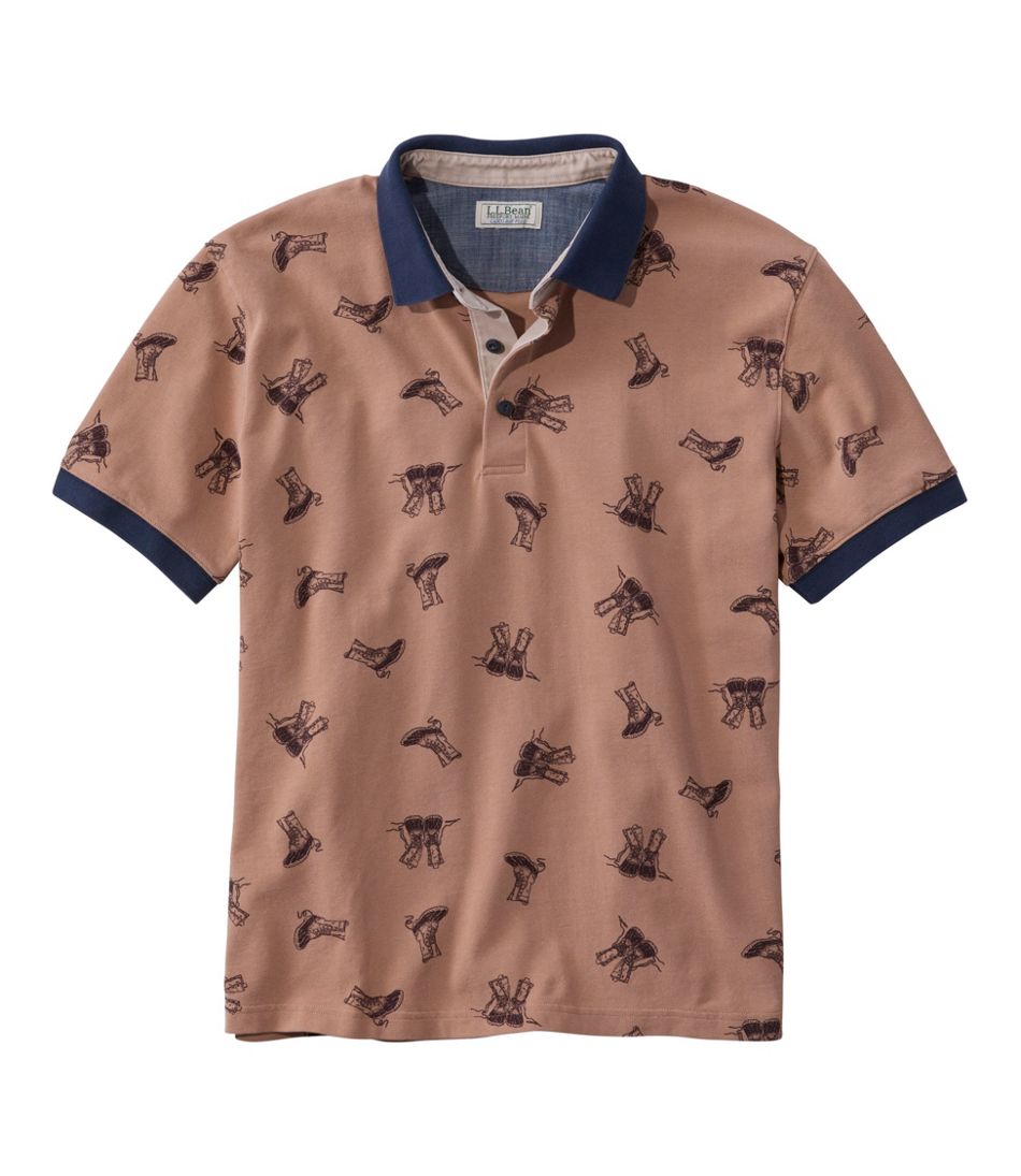 L.L.Bean | Men's Casco Bay Rugged Polo, Short-Sleeve, Print