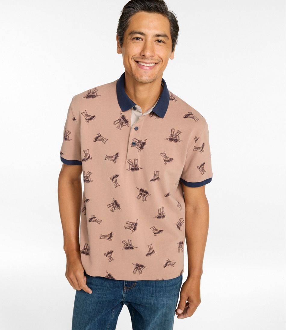 L.L.Bean | Men's Casco Bay Rugged Polo, Short-Sleeve, Print