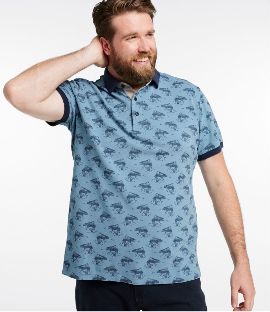 L.L.Bean | Men's Casco Bay Rugged Polo, Short-Sleeve, Print