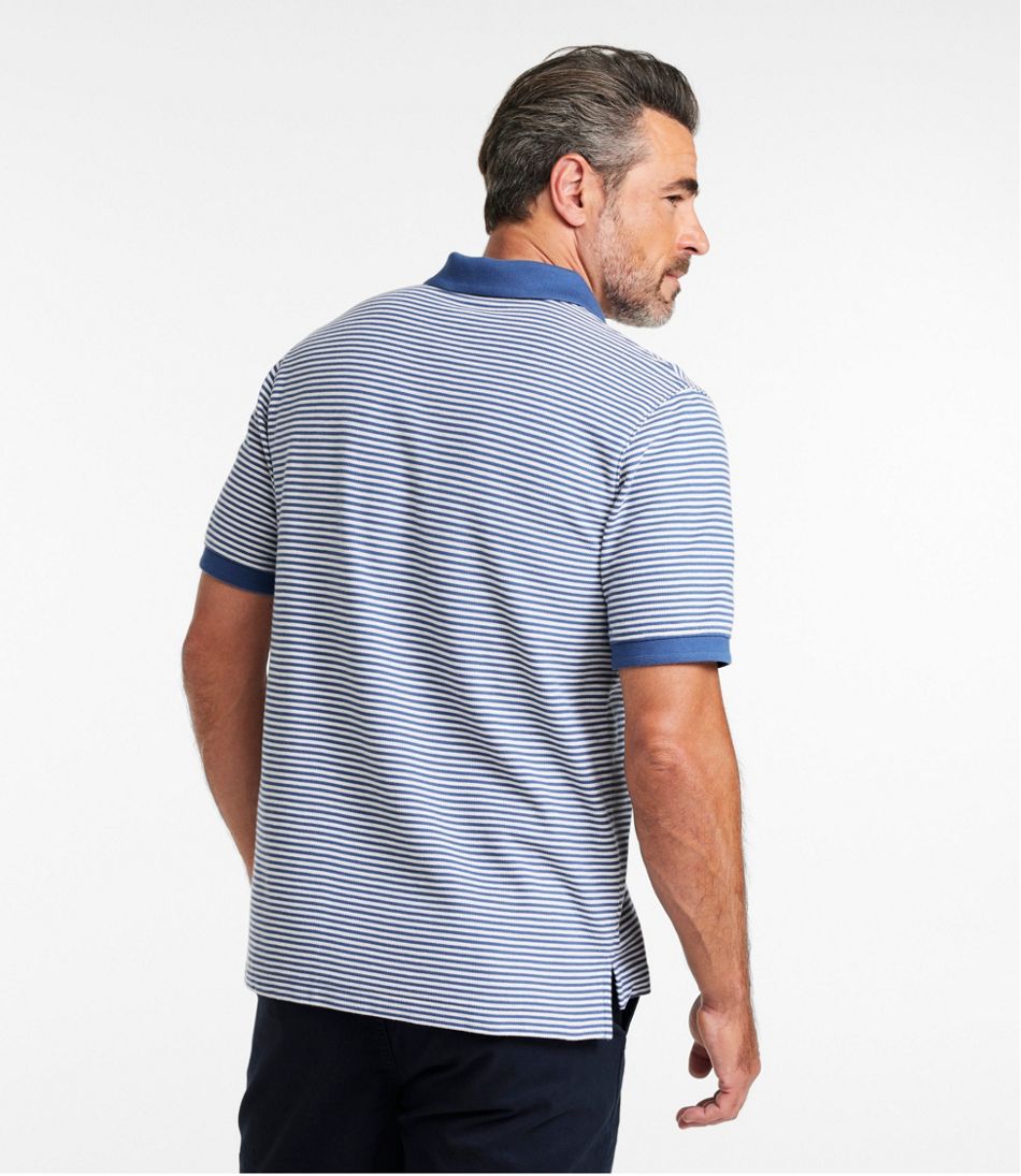 L.L.Bean | Men's Premium Double L® Polo, Banded Short-Sleeve Without Pocket Stripe