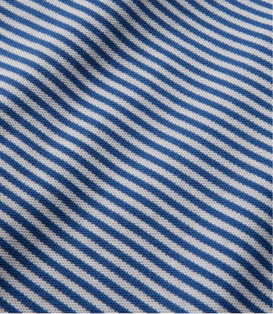 L.L.Bean | Men's Premium Double L® Polo, Banded Short-Sleeve Without Pocket Stripe