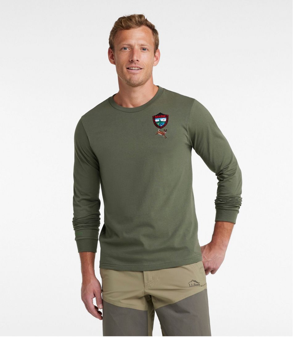 L.L.Bean | Men's MIF&W Tee, Long-Sleeve White-Tailed Deer