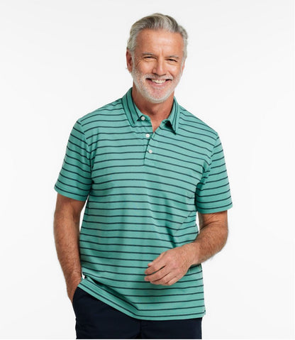 L.L.Bean | Men's Comfort Stretch Performance® Polo, Short-Sleeve, Slightly Fitted, Stripe