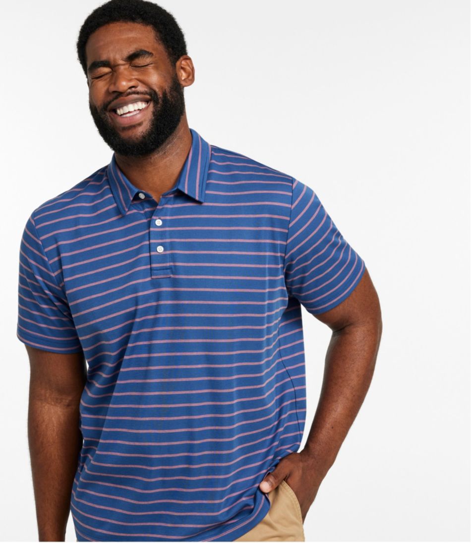 L.L.Bean | Men's Comfort Stretch Performance® Polo, Short-Sleeve, Slightly Fitted, Stripe