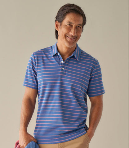 L.L.Bean | Men's Comfort Stretch Performance® Polo, Short-Sleeve, Slightly Fitted, Stripe