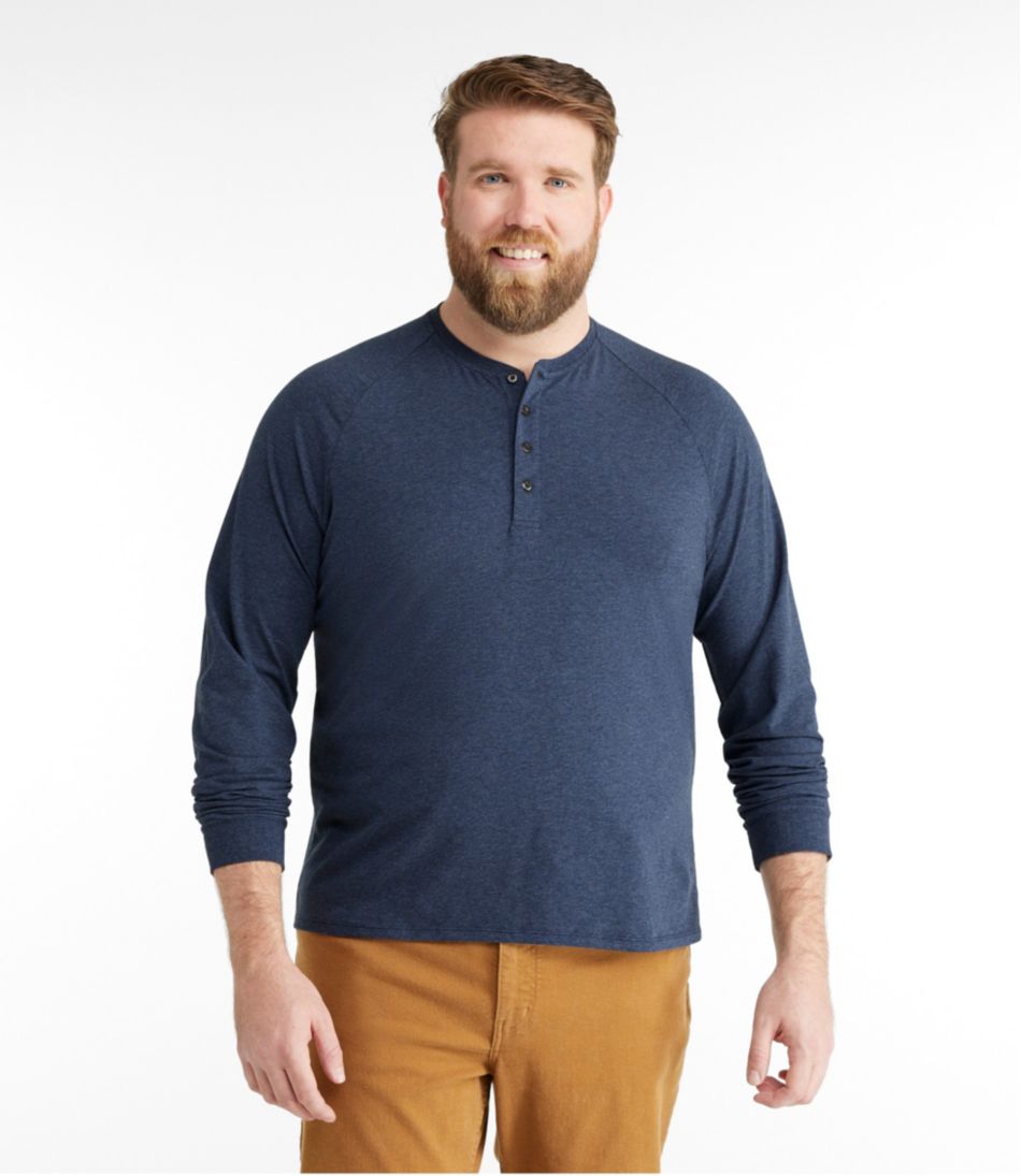 L.L.Bean | Men's Comfort Stretch Pima Tee Shirt, Long-Sleeve Henley