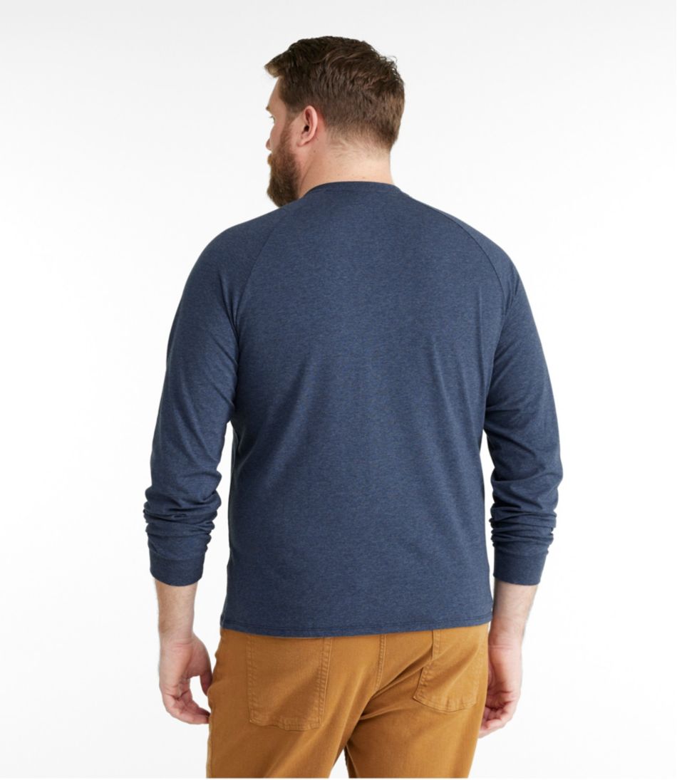 L.L.Bean | Men's Comfort Stretch Pima Tee Shirt, Long-Sleeve Henley