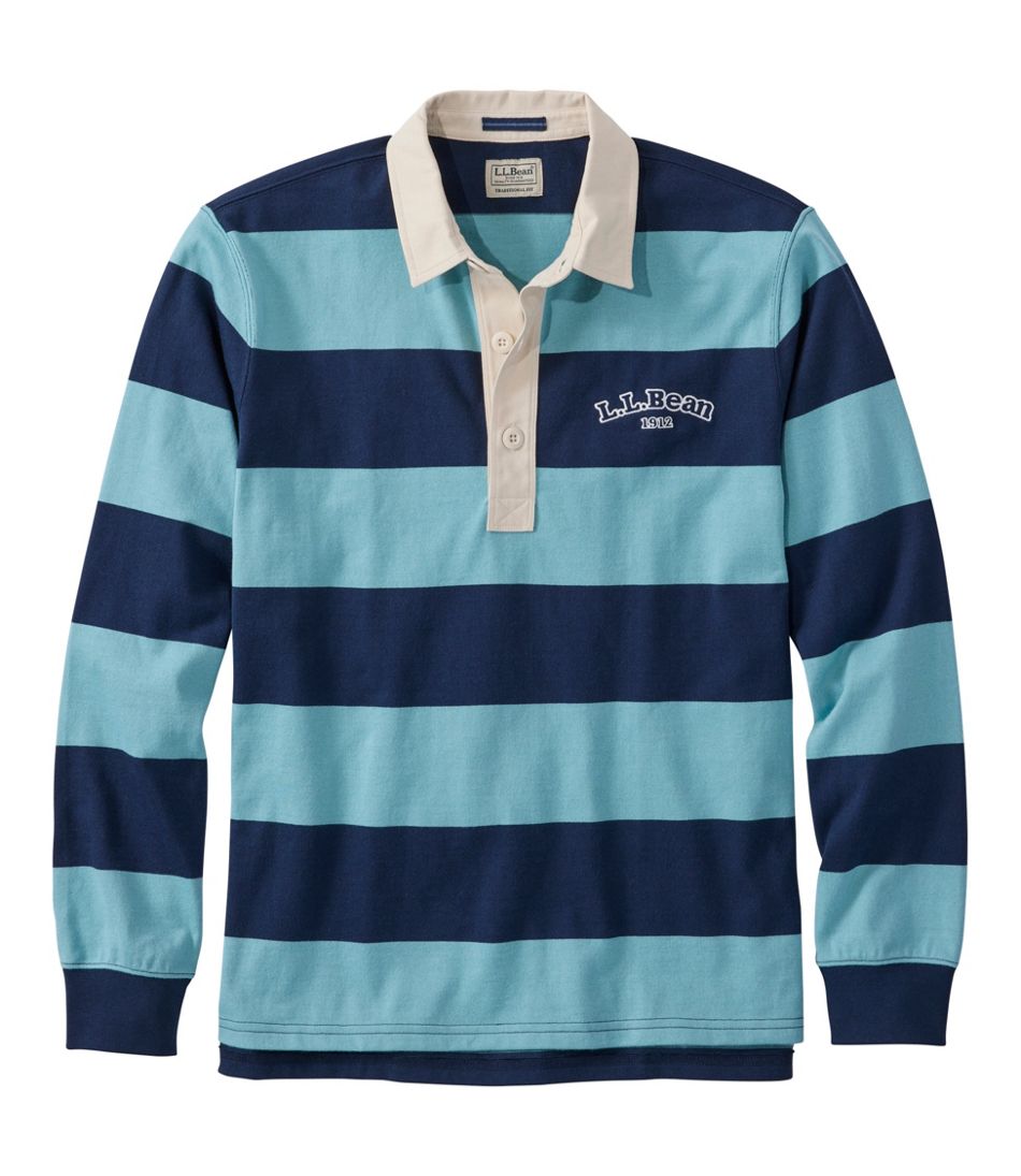 L.L.Bean | Men's Bean's Vintage Soft Rugby, Stripe Embroidered