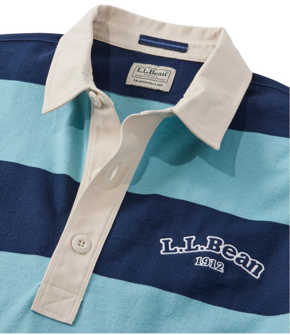 L.L.Bean | Men's Bean's Vintage Soft Rugby, Stripe Embroidered