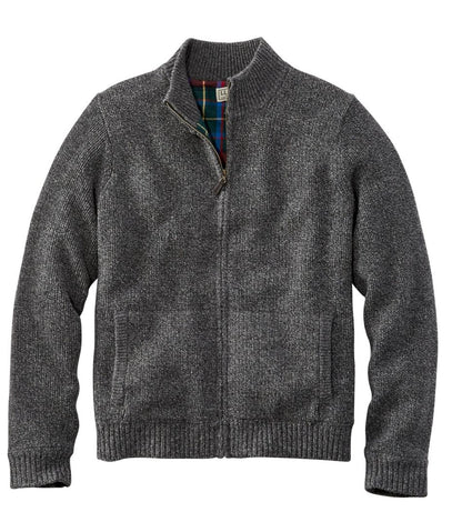 L.L.Bean | Men's L.L.Bean Classic Ragg Wool Sweater, Full-Zip Flannel-Lined