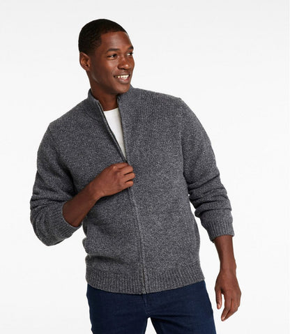 L.L.Bean | Men's L.L.Bean Classic Ragg Wool Sweater, Full-Zip Flannel-Lined