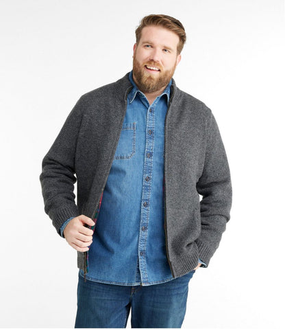L.L.Bean | Men's L.L.Bean Classic Ragg Wool Sweater, Full-Zip Flannel-Lined