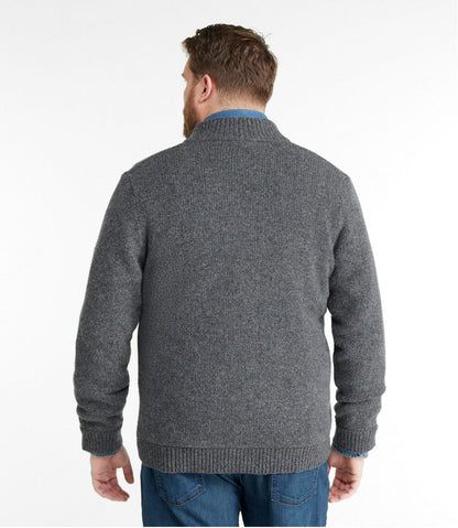 L.L.Bean | Men's L.L.Bean Classic Ragg Wool Sweater, Full-Zip Flannel-Lined