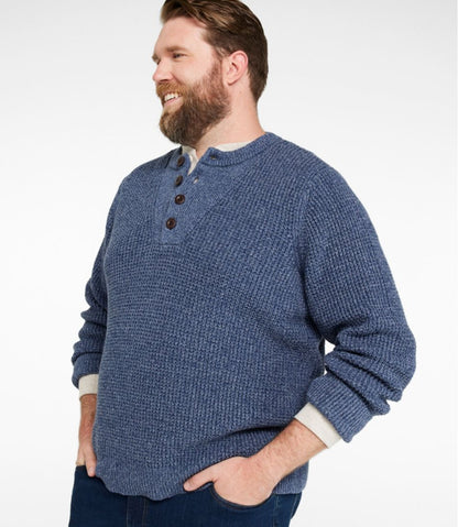 L.L.Bean | Men's L.L.Bean Organic Cotton Waffle Sweater, Henley