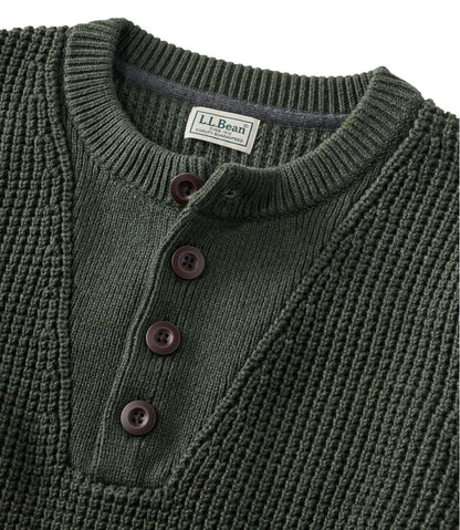 L.L.Bean | Men's L.L.Bean Organic Cotton Waffle Sweater, Henley
