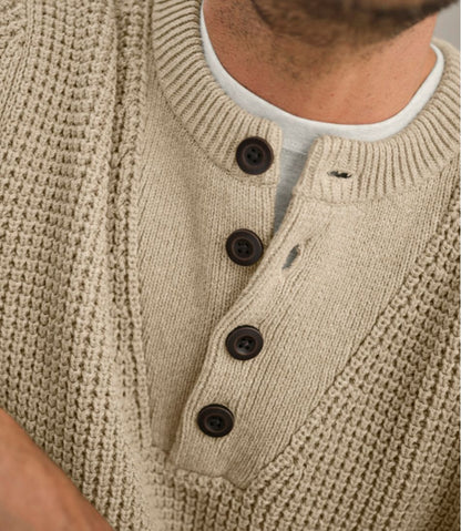 L.L.Bean | Men's L.L.Bean Organic Cotton Waffle Sweater, Henley